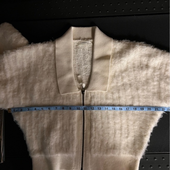 Anthropologie Brushed Sweater Cardigan Wool Blend Soft Ivory. Size Medium - Picture 15 of 15